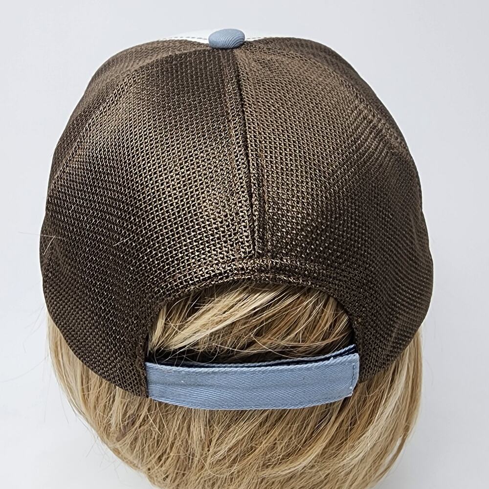 Hooters Rare Sample Hat Cap Unisex One Size Blue Brown Stripes Embroidered Owl - Picture 5 of 12